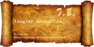 Tengler Borbála névjegykártya